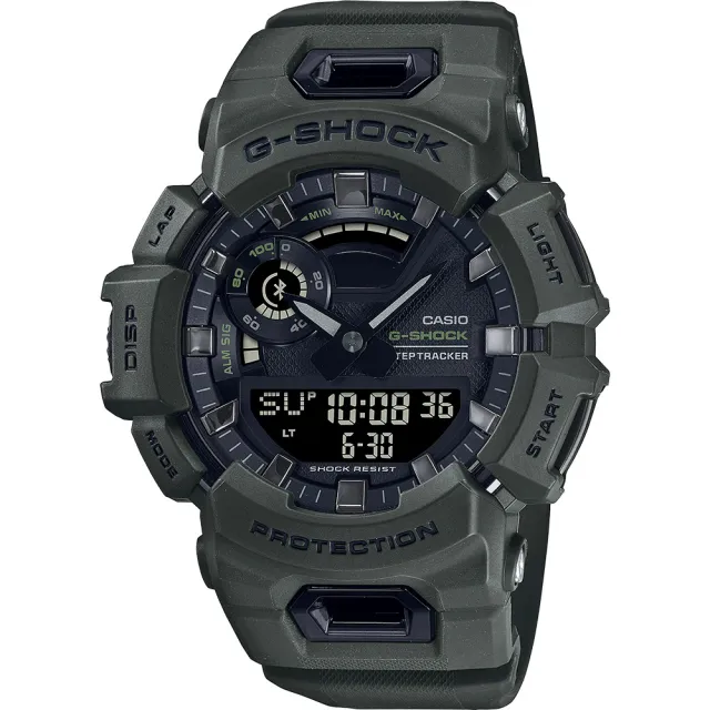 【CASIO 卡西歐】G-SHOCK 運動生活藍芽多功能手錶-墨綠 開學 送禮 禮物(GBA-900UU-3A)