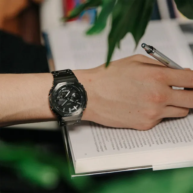 【CASIO 卡西歐】G-SHOCK 八角 全金屬版 太陽能藍芽連線雙顯手錶 開學禮 送禮 推薦(GM-B2100BD-1A)