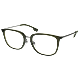 【BURBERRY 巴寶莉】透明感方框 光學眼鏡 藍光鏡片(墨綠 銀#B2330-D 3010)