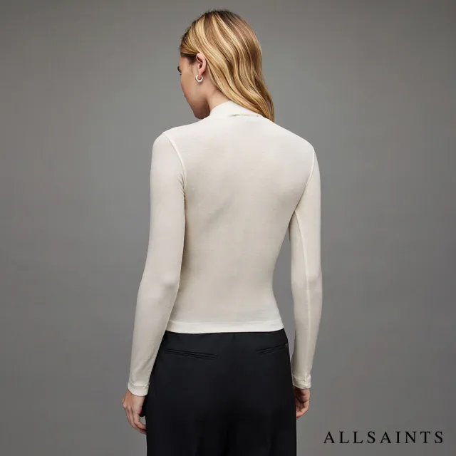 【ALLSAINTS】FRANCESCO RINA 天絲混紡貼身公羊頭骨高領上衣 WM298V(貼身版型)