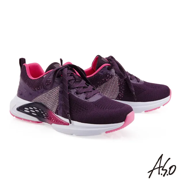 【A.S.O 阿瘦集團】活力雙核心綁帶透氣休閒鞋(紫色)