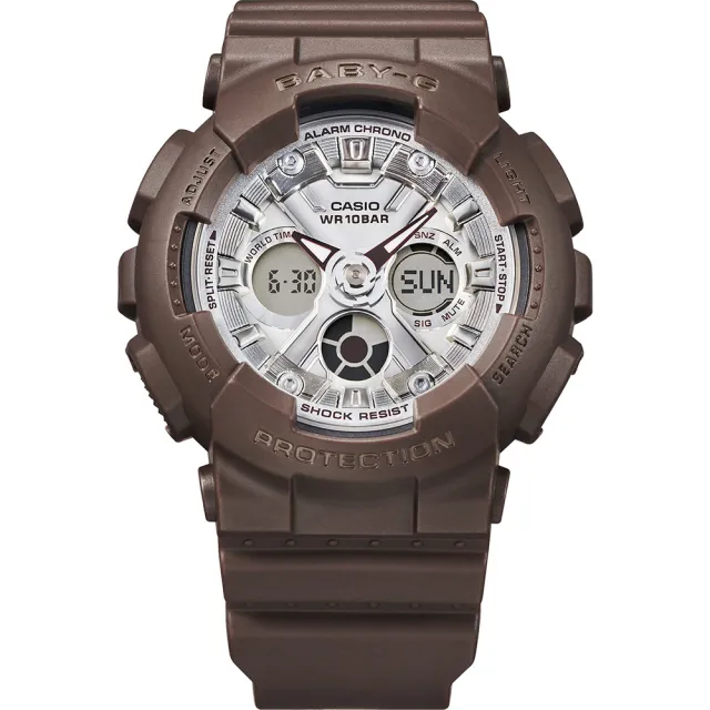 【CASIO 卡西歐】BABY-G 黑巧克力雙顯手錶 開學禮 送禮 推薦(BA-130SW-5A)