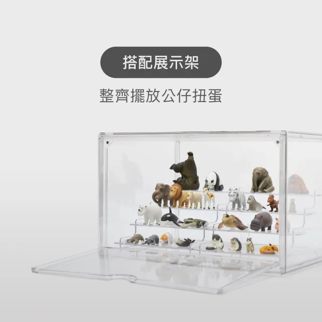 【Aholic】全透明 前開式-球鞋磁吸收納盒(2入組)