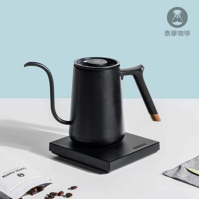 【TIMEMORE 泰摩】泰摩咖啡 魚SMART溫控手沖壺 600ml-黑色細嘴(溫控壺 快煮壺 熱水壺 控溫壺)