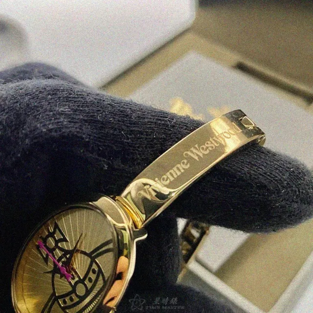 【Vivienne Westwood】薇薇安女錶型號VW00008(白金色錶面銀錶殼金色精鋼錶帶款)