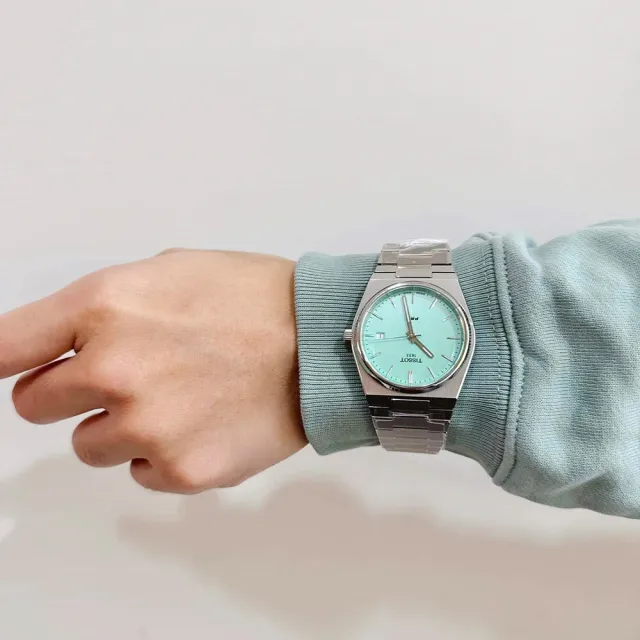 【TISSOT 天梭】PRX 薄荷綠色石英款手錶 手錶 618年中慶 推薦(T137.410.11.091.01)