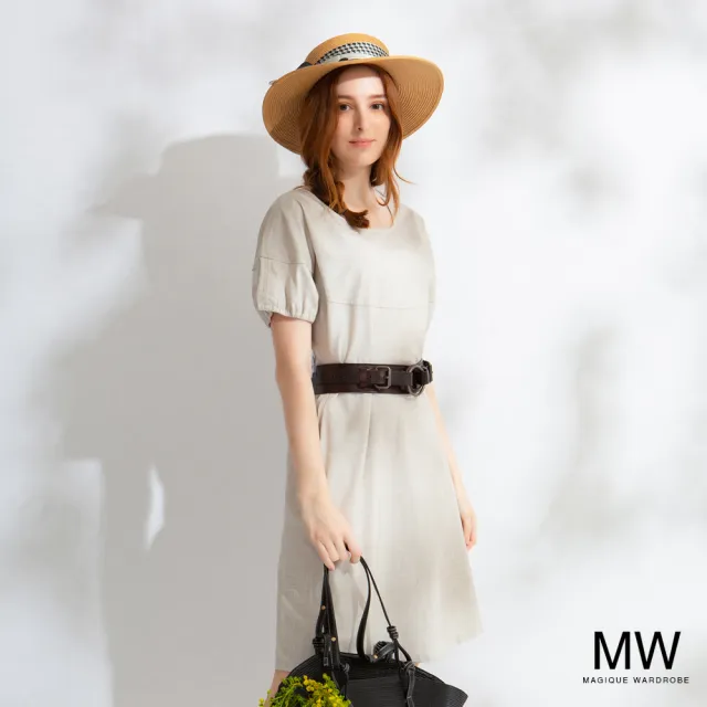【MAGIQUE WARDROBE】落肩澎袖造型洋裝(2色)