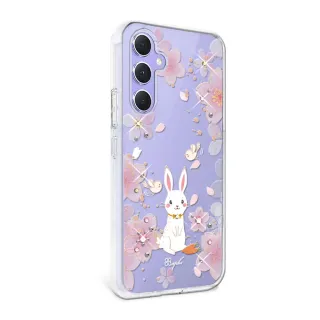 【apbs】Samsung Galaxy A55/A54/A53/A35 輕薄軍規防摔水晶彩鑽手機殼(幸運兔YOU)