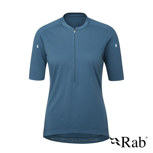 RAB Cindercrino Zip Tee Wmns 短袖透氣羊毛拉鍊排汗衣/車衣 女款 獵戶藍 #QBL50