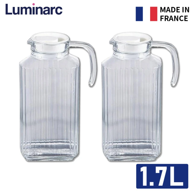 Luminarc 法國製加厚玻璃把手冷水壺 1.7L 2入組(超值2件組)