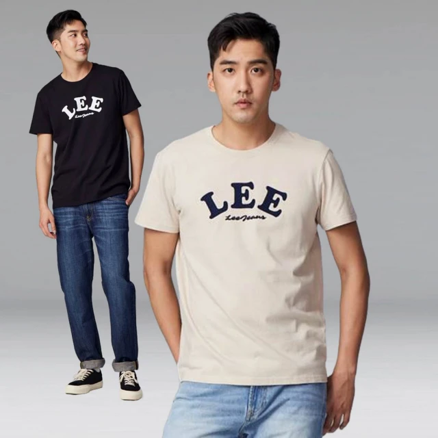 Lee 官方旗艦 男裝 短袖T恤 / 胸前弧形 大LOGO 共2色 標準版型(LL23001997W/ LL230019K11)