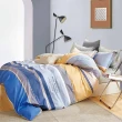 【LAMINA】雙人 伊拉小鎮-藍 純棉四件式兩用被套床包組