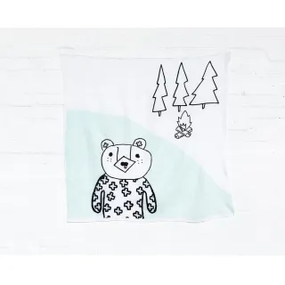 【Kippins】澳洲有機棉包巾(比利小熊- 綠十字)