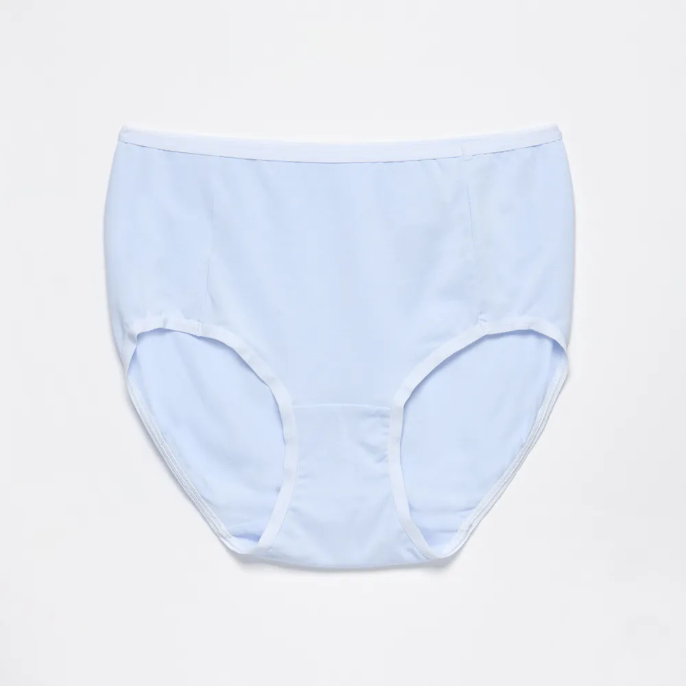 【Wacoal 華歌爾】健康內褲-零碳天絲 M-3L中高腰三角褲 NSC043D6(冰河藍)