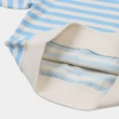 【KANGOL】韓國-KIDS 左胸小袋鼠條紋厚棉上衣-藍條(W23SK008LB)