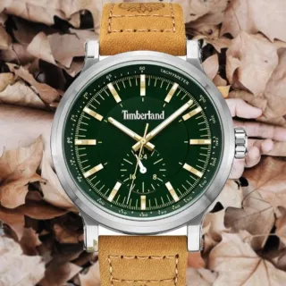【Timberland】天柏嵐 DISCOLL系列 戶外休閒 石英錶-綠x卡其46mm(TDWGF2231002)