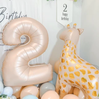 【KNJSTORE】40吋奶茶色數字氣球(深奶油/淺膚色)
