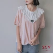 【2CV】輕盈甜美玫瑰蕾絲上衣-nu049(門市熱賣款)