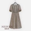 【MEDUSA 曼度莎】現貨-印花壓褶滾邊雪紡洋裝（M-XL）｜長洋裝 雪紡洋裝(101-20006)