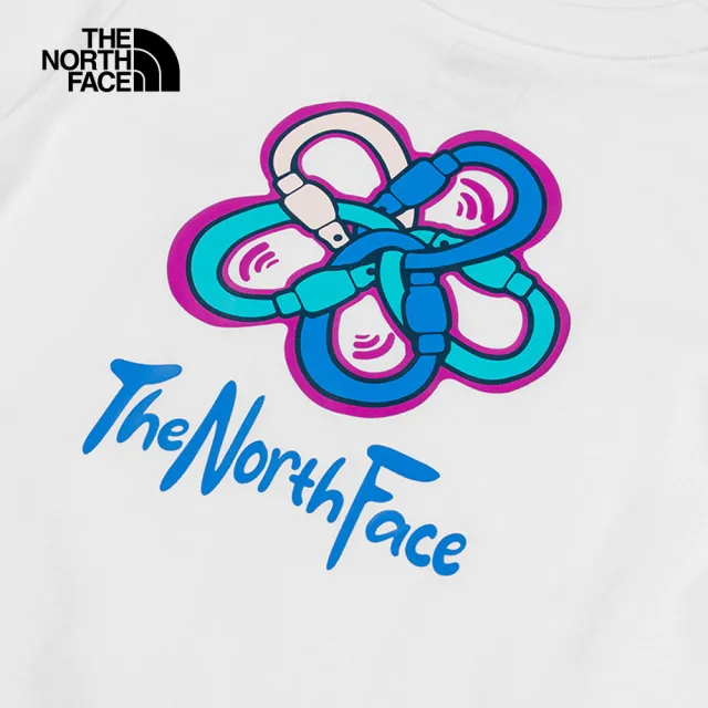 【The North Face 官方旗艦】北面兒童白色背部鎖扣組合印花短袖T恤｜88E5FN4