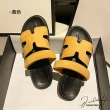 【J&H collection】時尚新款沙灘魔鬼氈平底拖鞋(現+預  白色 / 黃色 / 黑色)
