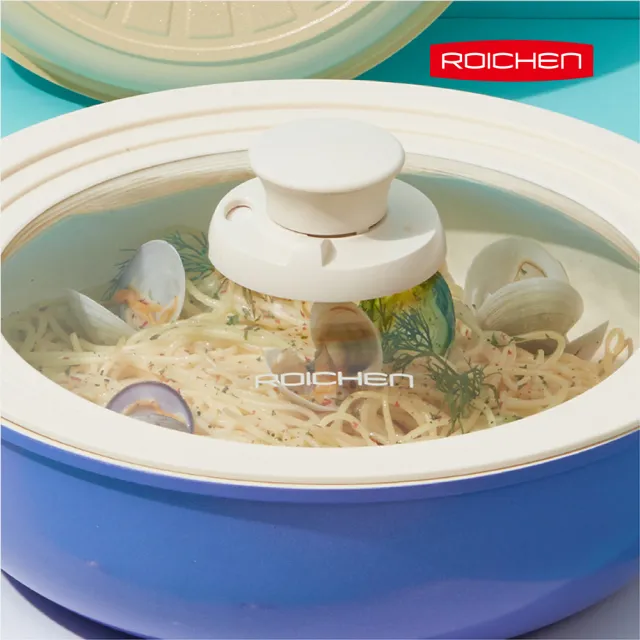 【Roichen】韓國專利蒸氣閥多用鍋蓋 24-28cm(圓型鍋通用陶瓷塗層不沾鍋)