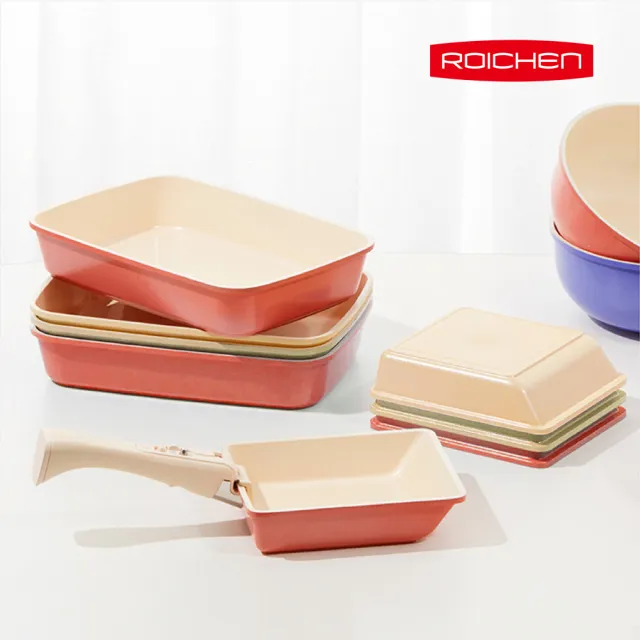 【Roichen】BESPOKE 可拆把手方型玉子燒鍋 15cm 韓國製 僅鍋身(奶油起司、蜜桃粉 兩色可選)