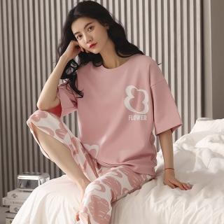 【Dylce黛歐絲】★-鳥語花香透氣棉短袖七分褲睡衣(睡衣/女睡衣/居家服)