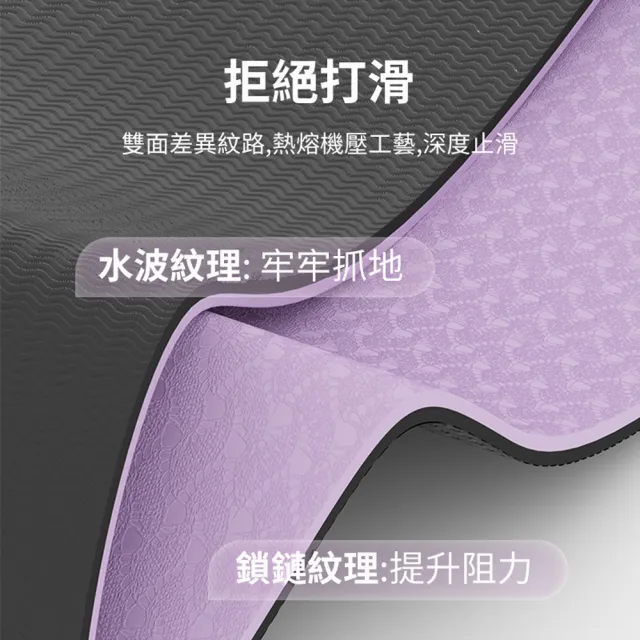 【ANTIAN】買一送二 10mm加厚 防滑運動瑜伽墊 靜音減震健身墊 舞蹈墊 午睡地墊 跳繩墊(贈捆繩+瑜伽網包)