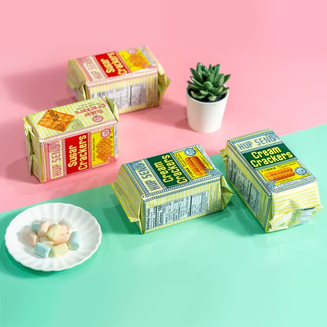 【馬來西亞 HUP SENG】乒乓蘇打餅 原味/甜味 125gx2入(口味任選)