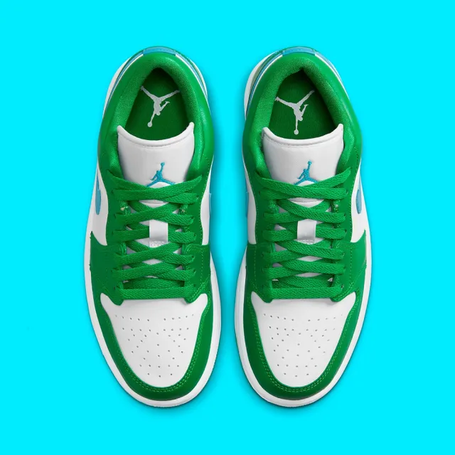 NIKE 耐吉】休閒鞋Air Jordan 1 Low W Lucky Green 幸運綠藍勾女鞋男段