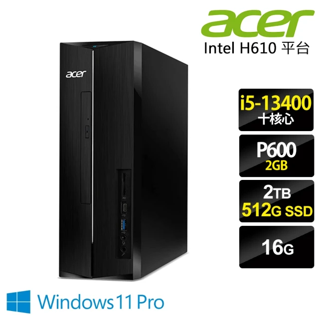 【Acer 宏碁】i5繪圖薄型電腦(AXC-1780/i5-13400/16G/512G SSD+2TB HDD/P620-2G/W11P)