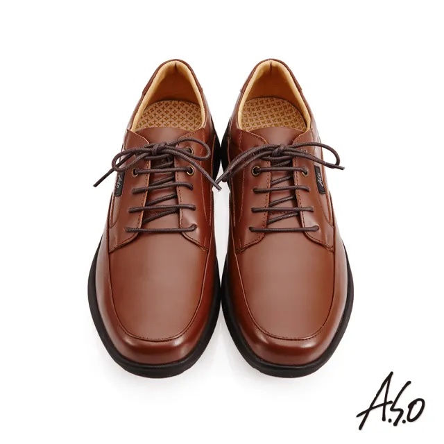 【A.S.O 阿瘦集團】職人通勤綁帶商務氣墊鞋(咖啡色)