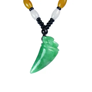 【YC 寶石】A貨翡翠芙蓉種富貴金蟾致勝月牙項鍊(915)