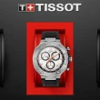 【TISSOT 天梭】T-RACE CHRONOGRAPH 競速系列三眼計時錶-45mm 送行動電源 畢業禮物(T141.417.17.011.00)