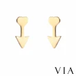 【VIA】白鋼耳釘 箭頭耳釘/符號系列 愛心箭頭造型白鋼耳釘(金色)
