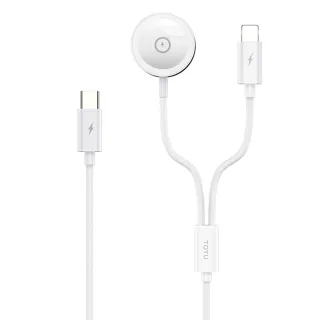 【TOTU 拓途】一分二 Type-C TO Apple Watch/Lightning 磁吸充電器充電線連接線 1.6M(iPhone充電線)