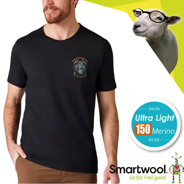 【SmartWool】男 Merino Sport 150 抗菌控溫羊毛短袖排汗衣_冰攀冒險(SW011532 黑色)