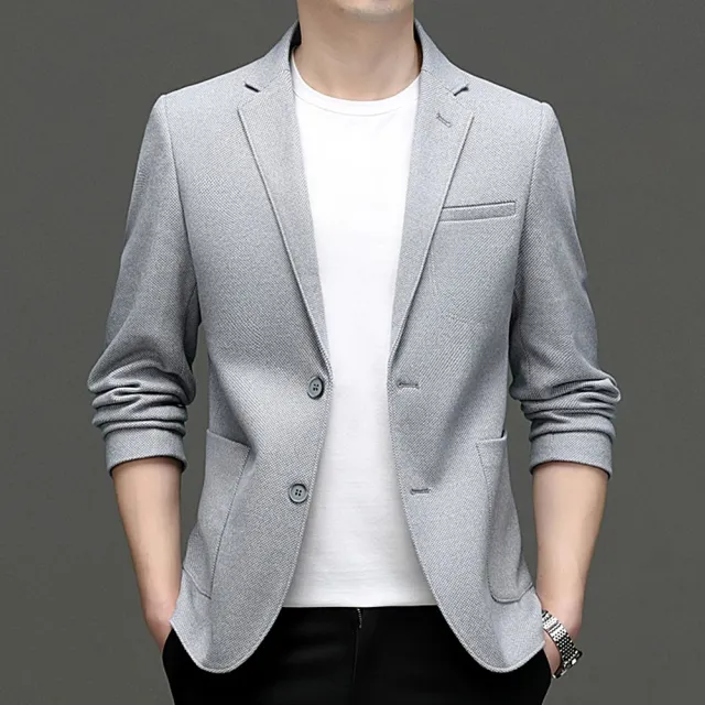 【米蘭精品】現貨+預購 西裝外套休閒西服(彈力垂感防曬春秋男外套父親節禮物3色74eb1)