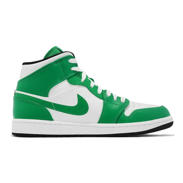 NIKE 耐吉】Air Jordan 1 Mid Lucky Green 綠白男鞋AJ1 休閒鞋喬丹一代