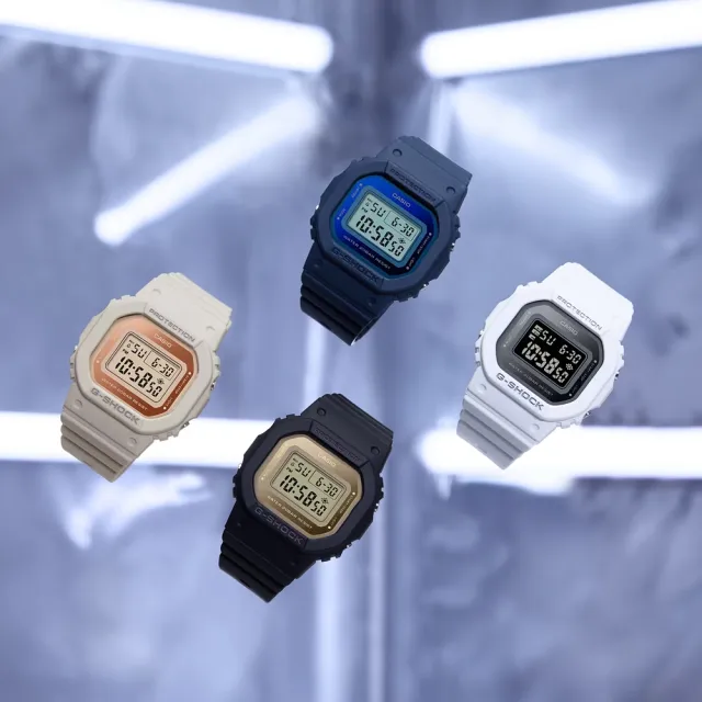 CASIO 卡西歐】G-SHOCK 纖薄精巧個性簡約金屬質感百搭白經典方型(GMD