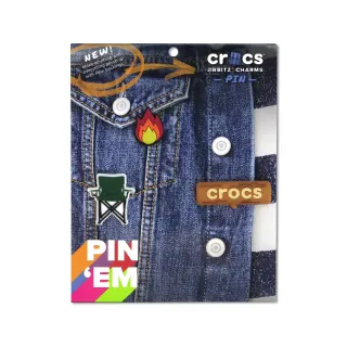 【Crocs】別針 Gone Camping 三入 包包別針 金屬後扣 飾品 卡駱馳 胸針(10009893)