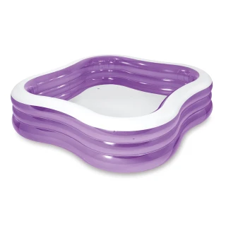 【INTEX】方型紫色大型戲水游泳池229x229x56cm-1350L-適6歲+(1350L-57495)