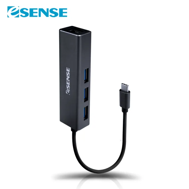 【ESENSE 逸盛】ESENSE C191 4合1Type-C/USB3.0HUB集線器(轉RJ45)