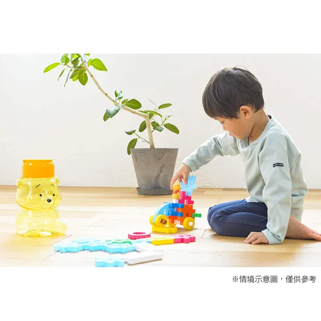 【GAKKEN 學研】迪士尼 小熊維尼 造型罐裝益智積木組 附人偶