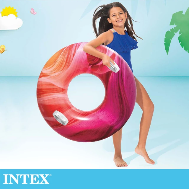 【INTEX】炫染風游泳圈-直徑114cm-3款任選 適9歲+(56267NP)