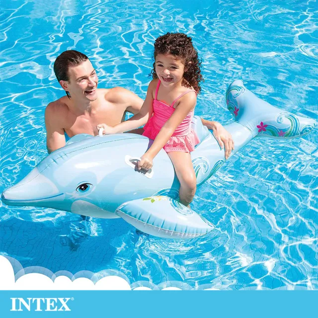 【INTEX】小花海豚座騎-175x66cm-適3歲+(58535NP)