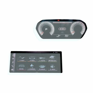 【Meet Mind】光學汽車高清低霧螢幕保護貼 Audi A3 Sportback 儀錶板10.25吋+中控10.1吋 奧迪