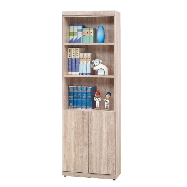 唯熙傢俱 唯樂雙色2.5尺右書櫃(書櫃 半開放式書櫃 收納櫃