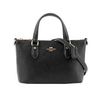 【COACH】Gallery 金字馬車防刮皮革迷你二用包(黑色)